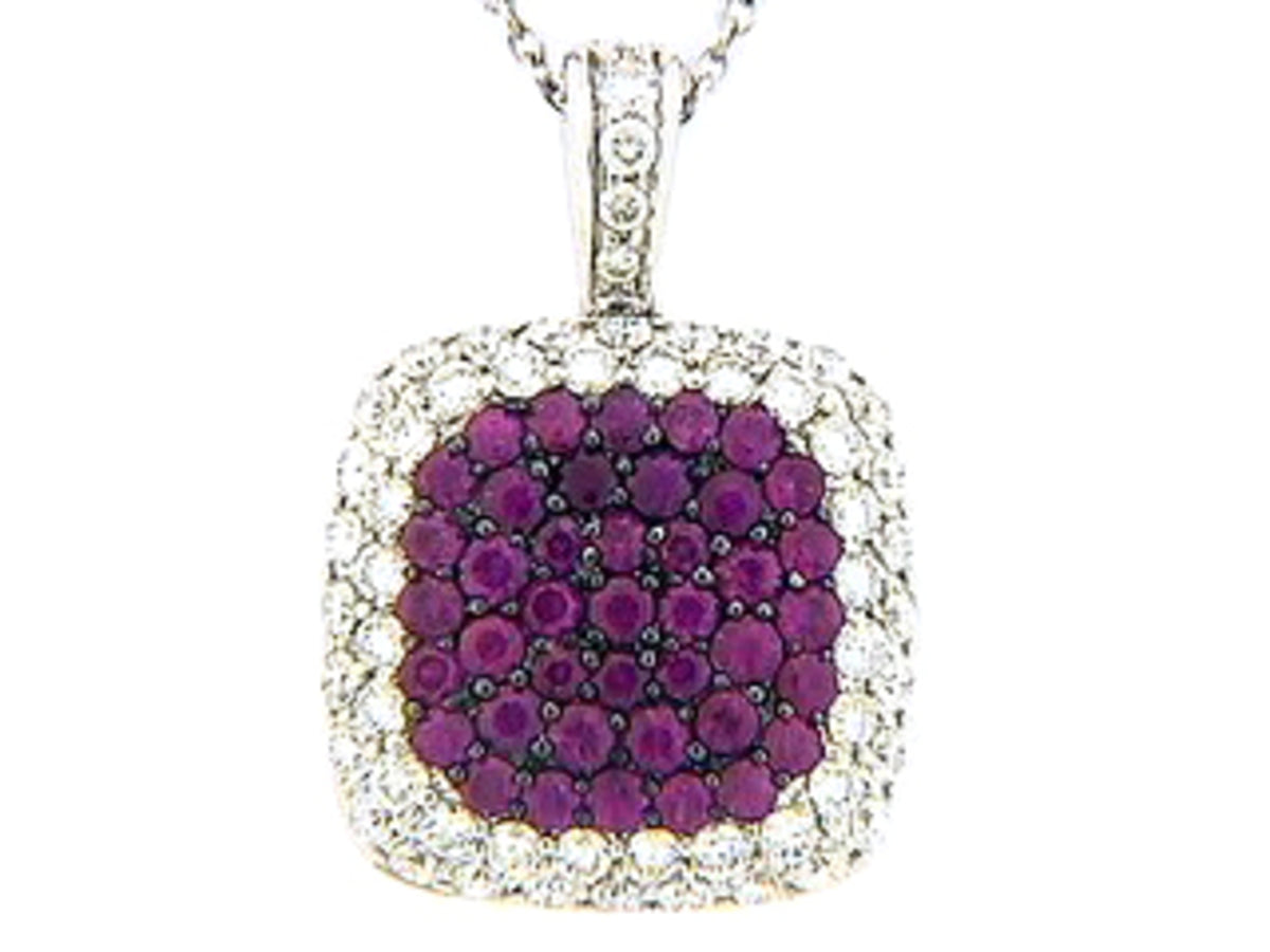 PINK SAPPHIRE & DIAMOND PENDANT, 14KW (H), C=0.94