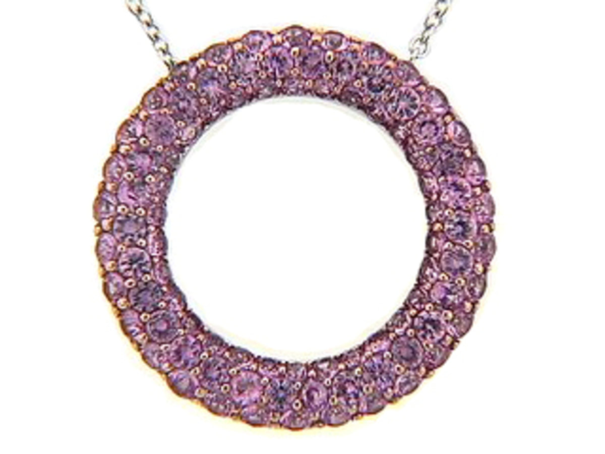 PINK SAPPHIRE PENDANT, 14KW (H)