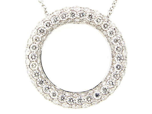 DIAMOND CIRCLE PENDANT, 14KW (N)