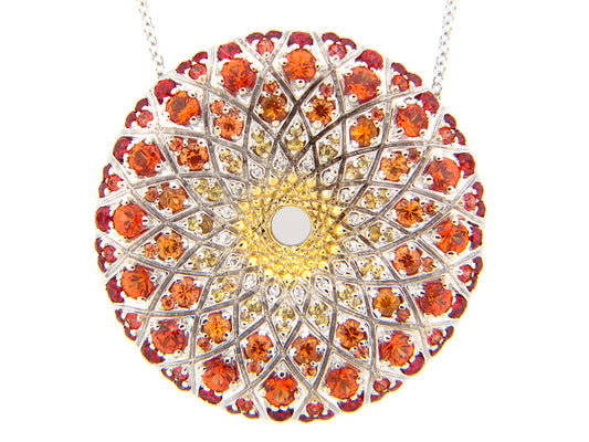 ORANGE SAPPHIRE & DIAMOND PENDANT