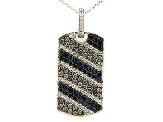 BLACK, BROWN & WHITE DIAMOND PENDANT
