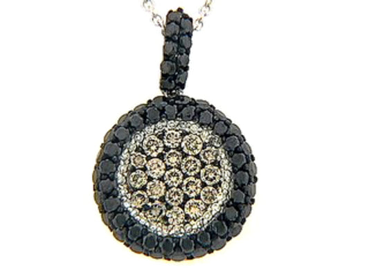 BLACK, BROWN & WHITE DIAMOND PENDANT