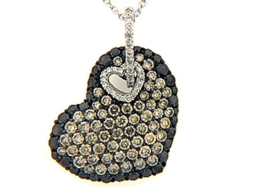 BLACK, BROWN & DIAMOND PENDANT