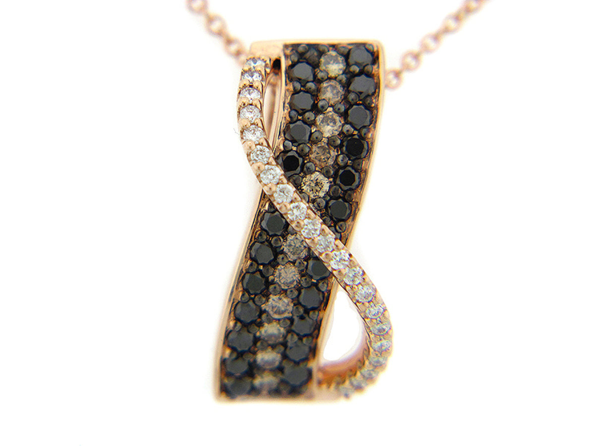 Black, Brown White Diamond Pendant