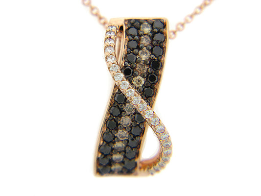 Black, Brown White Diamond Pendant