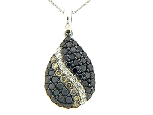 BLACK, BROWN & WHITE DIAMOND PENDANT