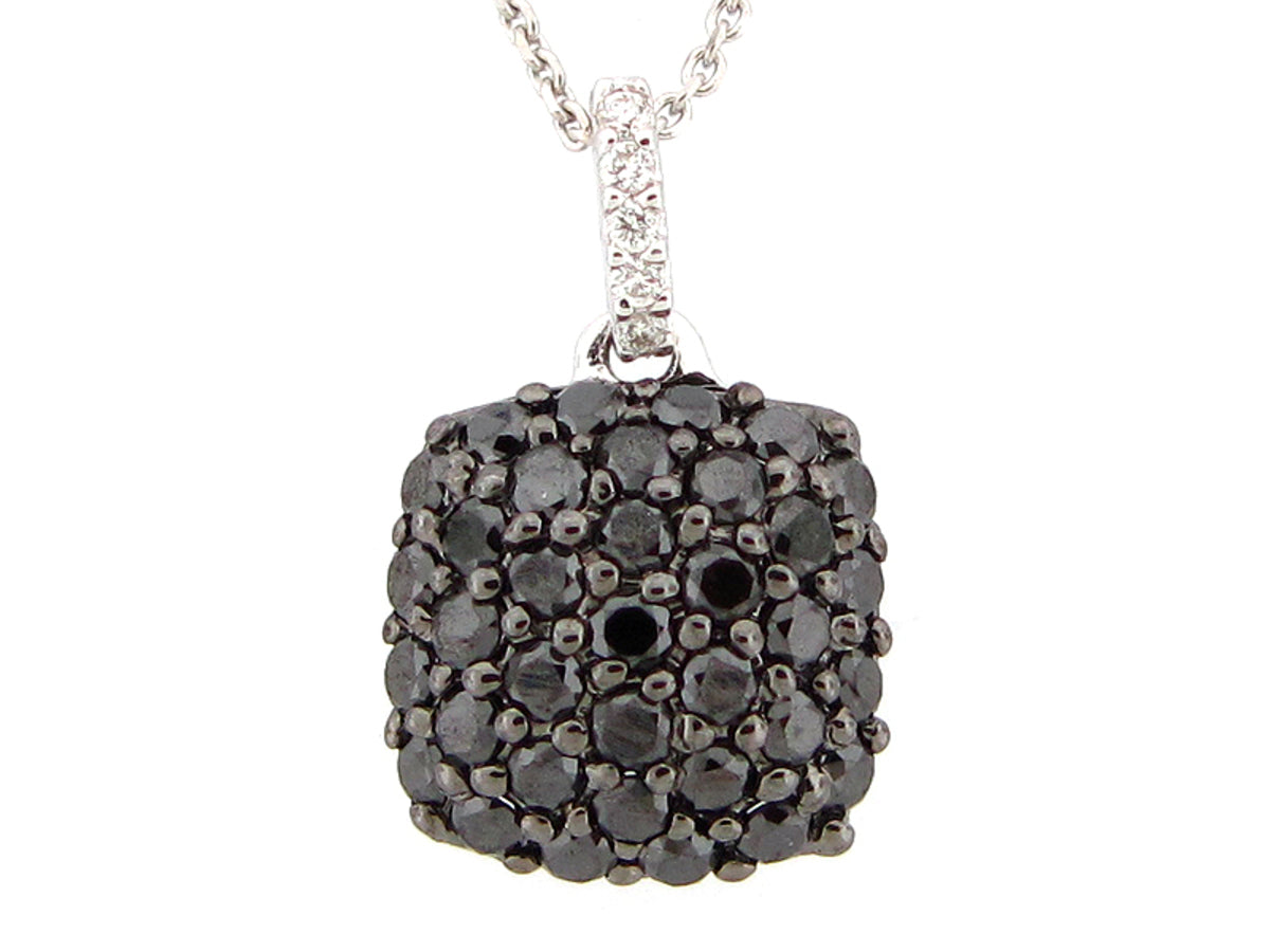 BLACK & WHITE DIAMOND PENDANT, 14KW (R/N)