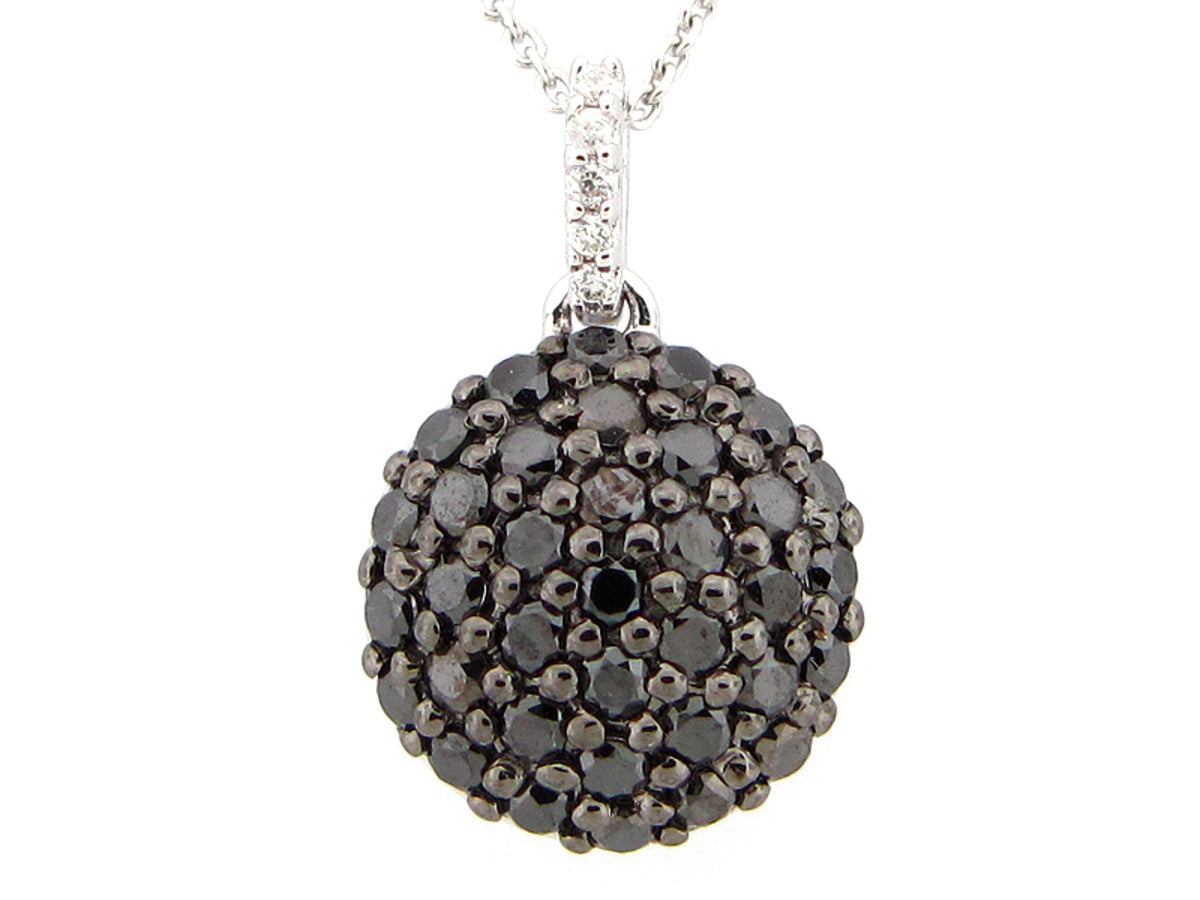 BLACK & WHITE DIAMOND PENDANT, 14KW (R/N)