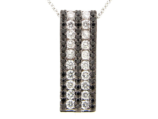 BLACK & WHITE DIAMOND PENDANT, 14KW (R/N)
