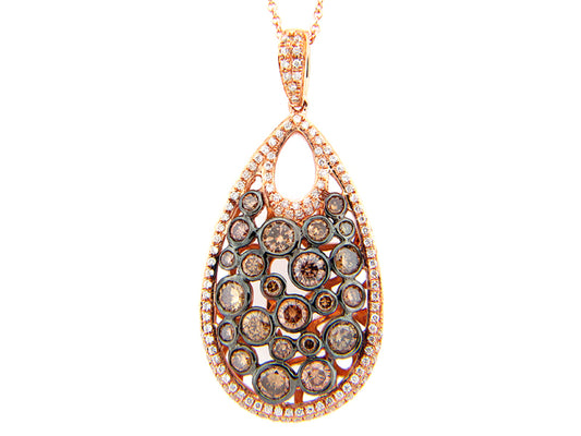 BROWN & WHITE DIAMOND PENDANT