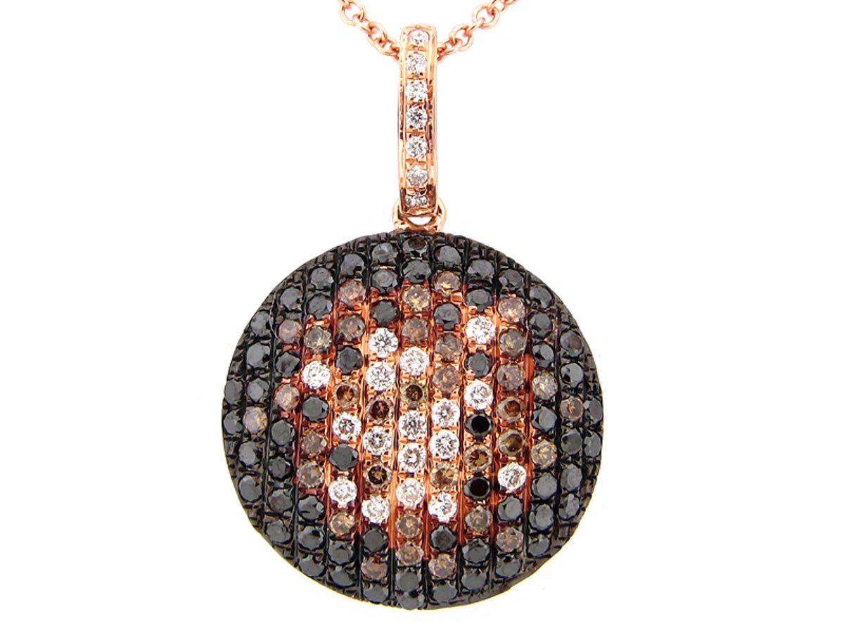 BLACK, BROWN & WHITE DIAMOND PENDANT