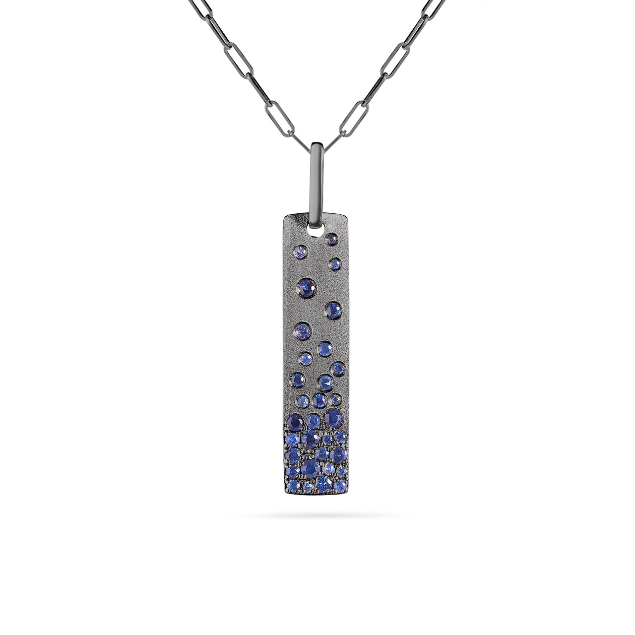 Sapphire Confetti Vertical Bar Necklace