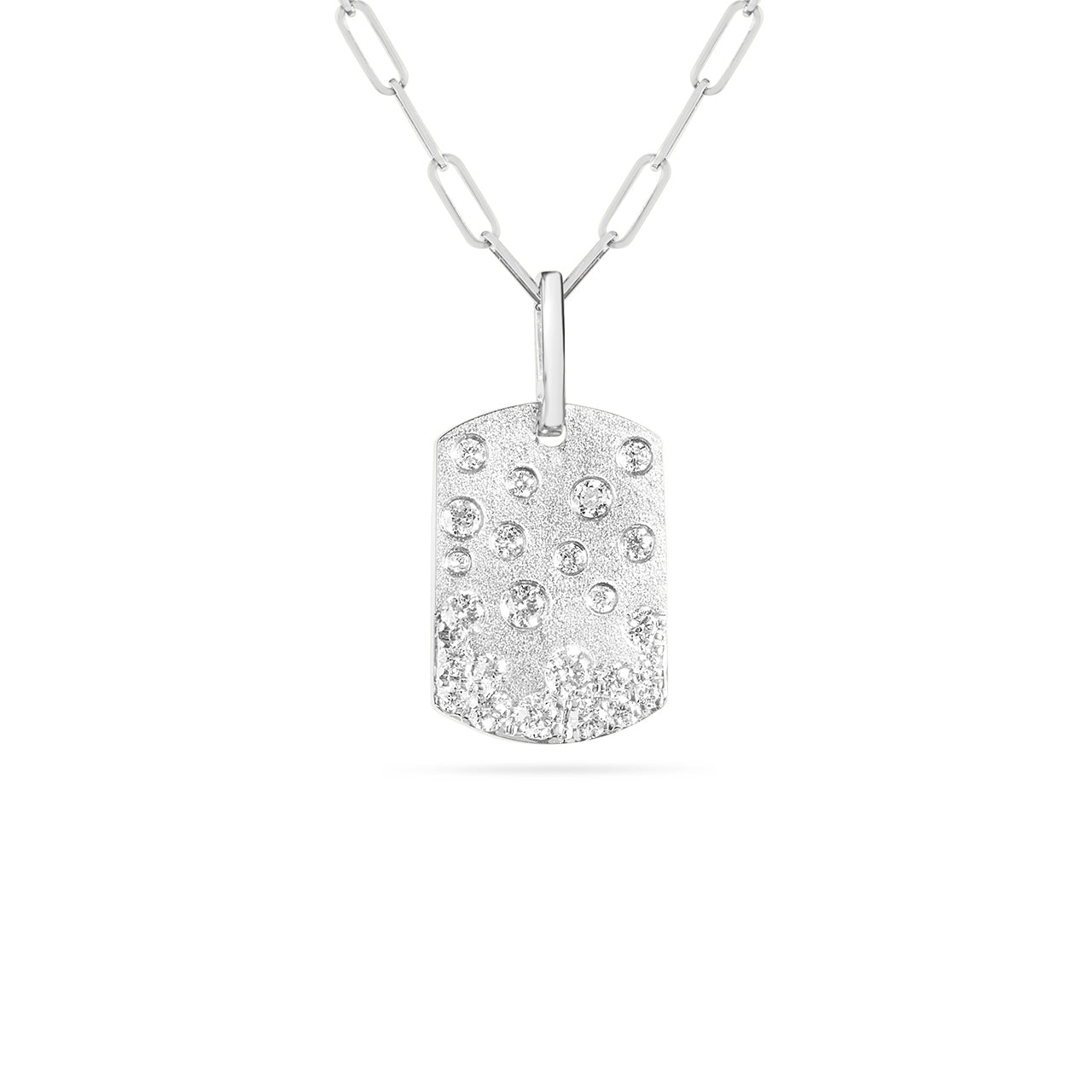Diamond Confetti Signature Dog Tag Necklace