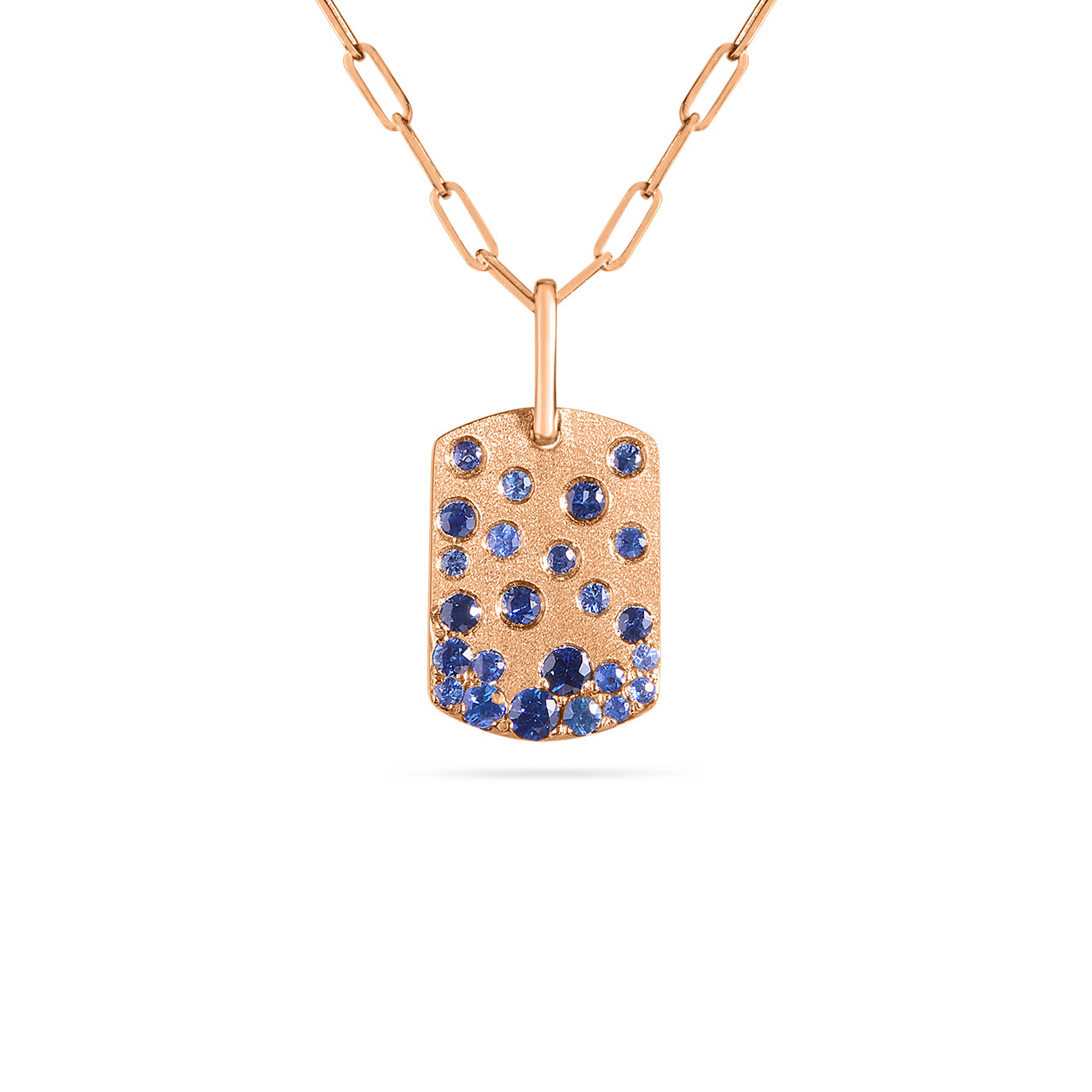 Sapphire Confetti Signature Dog Tag Necklace