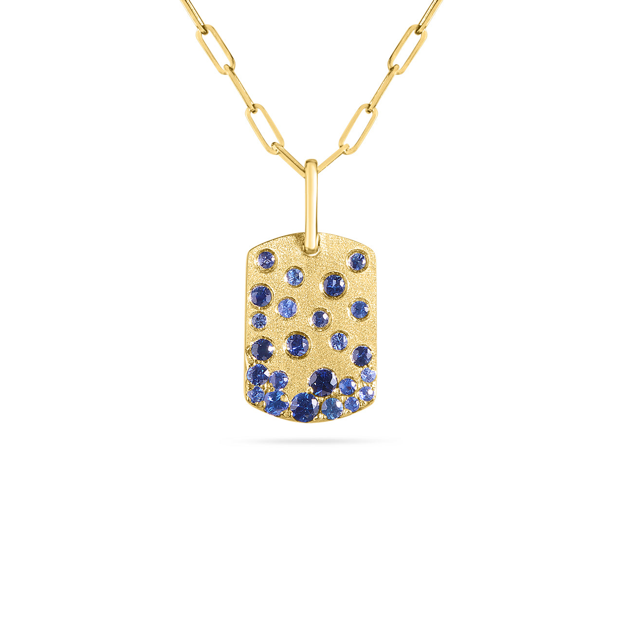Sapphire Confetti Signature Dog Tag Necklace