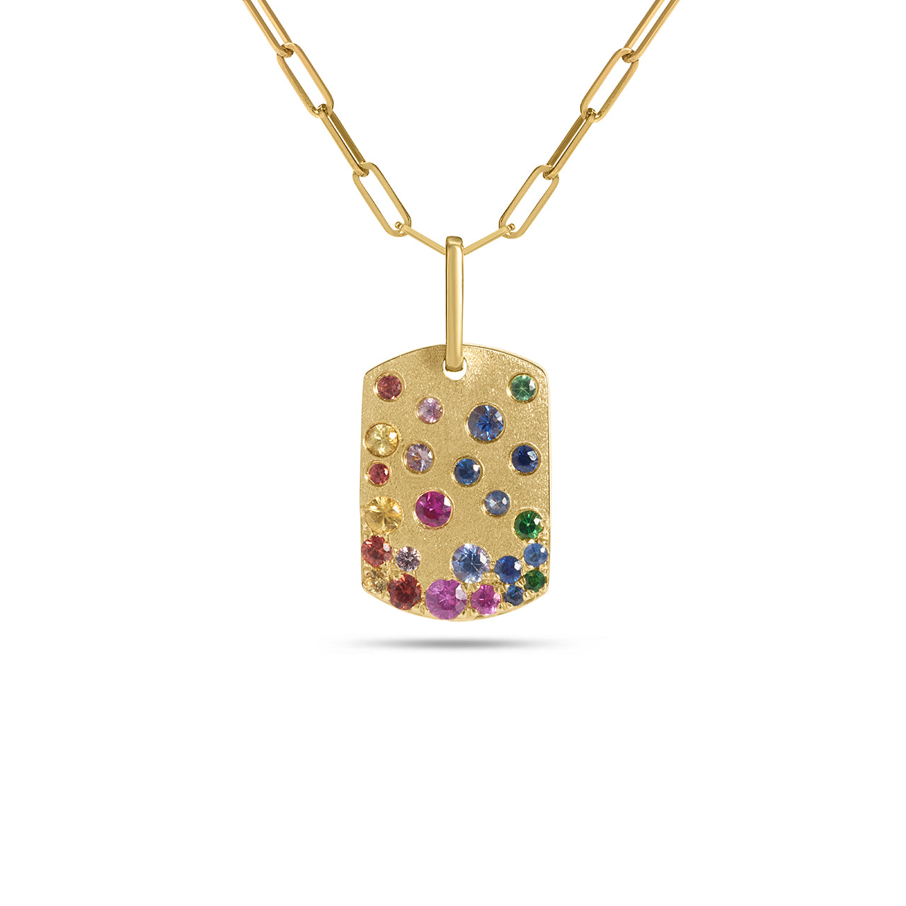 Rainbow Confetti Signature Dog Tag Necklace