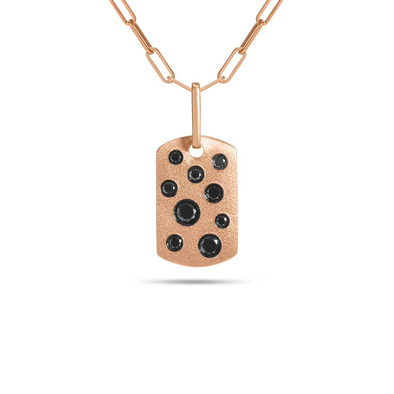 Black Diamond Confetti Mini Dog Tag Necklace