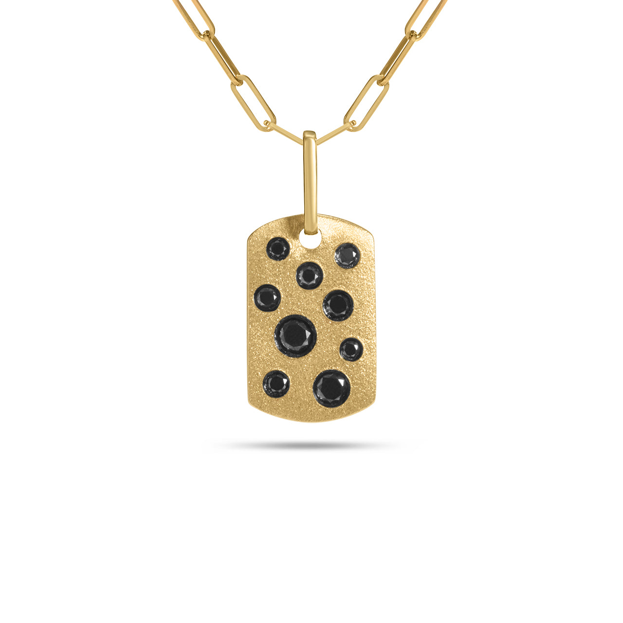 Black Diamond Confetti Mini Dog Tag Necklace