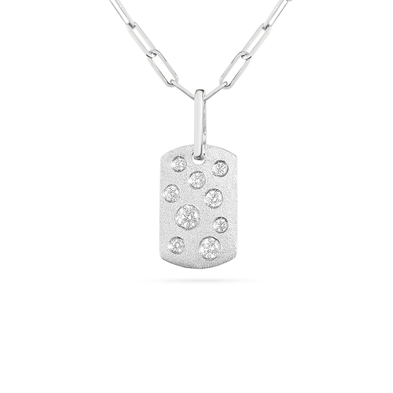 Diamond Confetti Mini Dog Tag Necklace