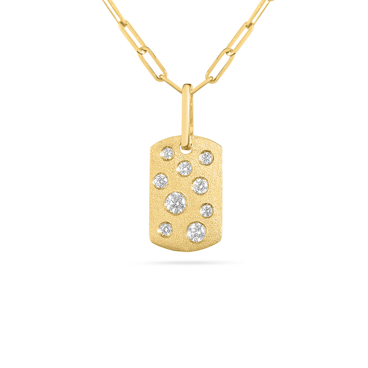 Diamond Confetti Mini Dog Tag Necklace