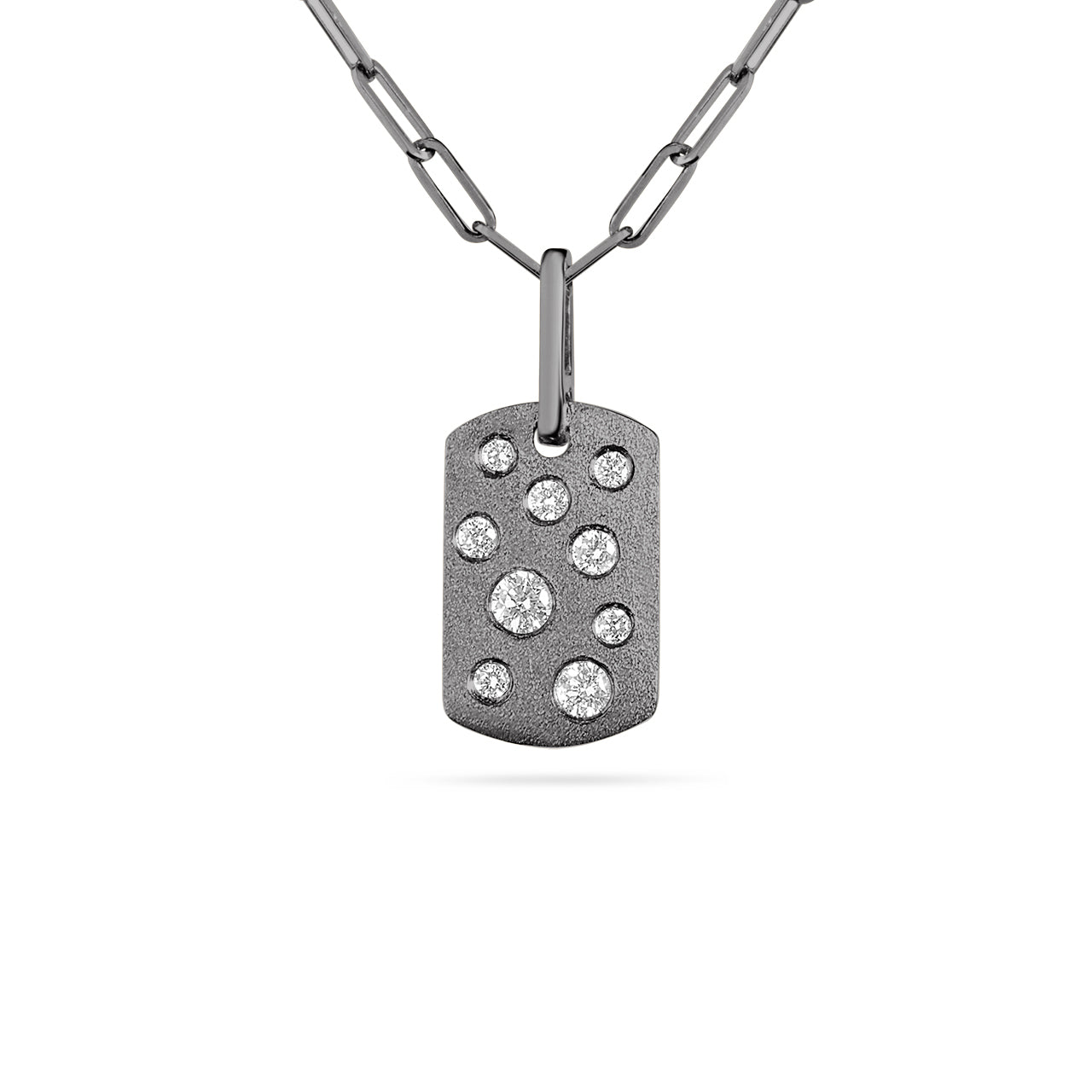 Diamond Confetti Mini Dog Tag Necklace