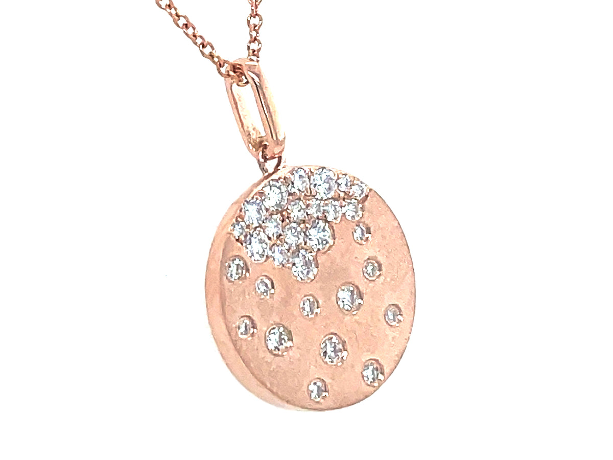 Diamond Disc Pendant, 18"/16", Satin Finish