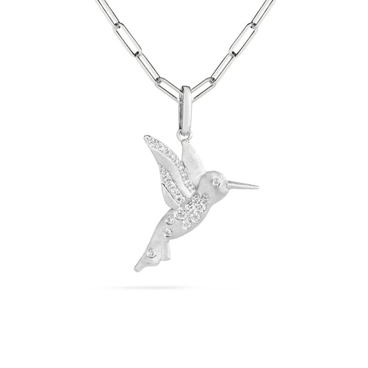 Diamond Confetti Hummingbird Pendant
