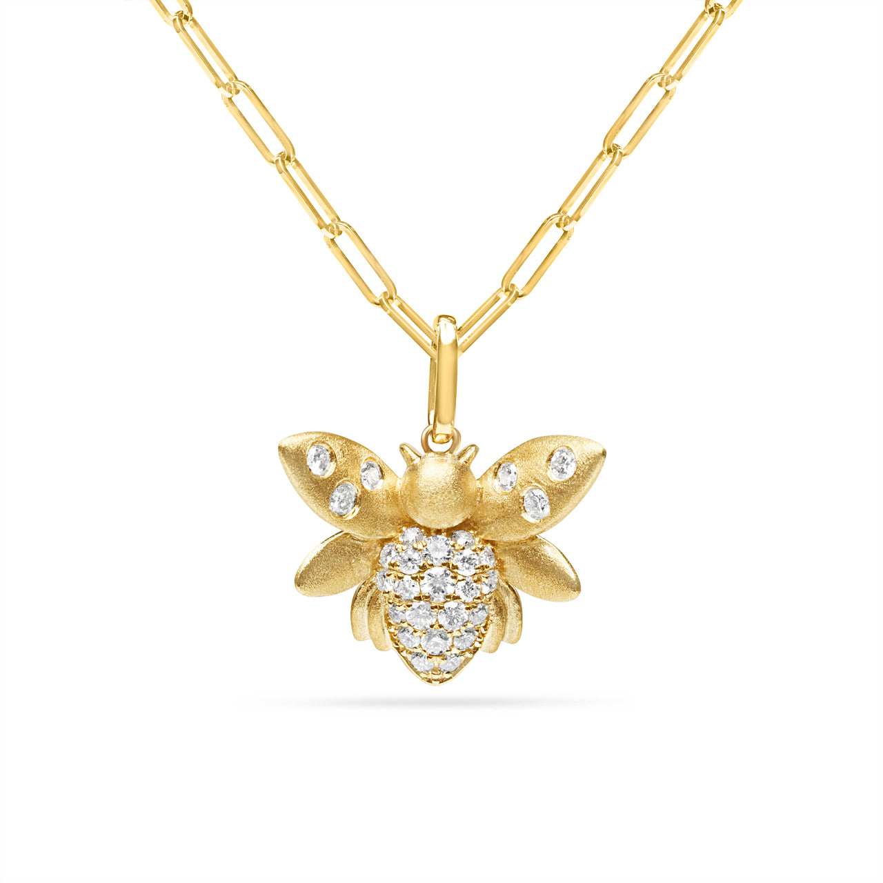 Diamond Confetti Bumblebee Necklace