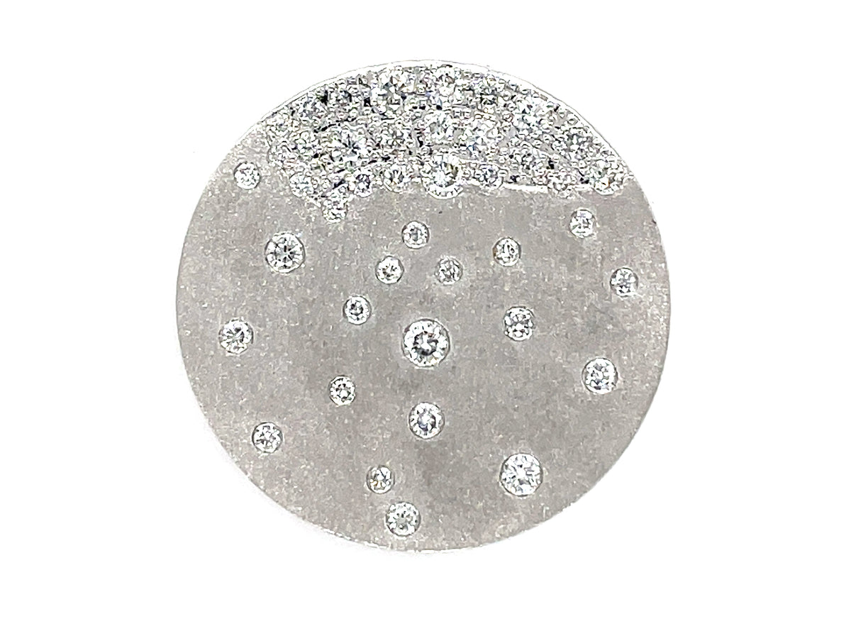 Diamond Confetti Disc Pendant, 30mm, No Bail No Chain, Satin Finish