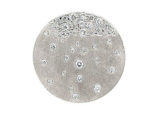 Diamond Confetti Disc Pendant, 30mm, No Bail No Chain, Satin Finish