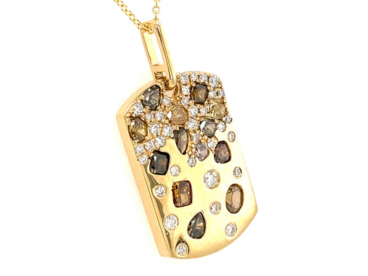 NATURAL FANCY COLOR DIAMOND DOGTAG PENDANT