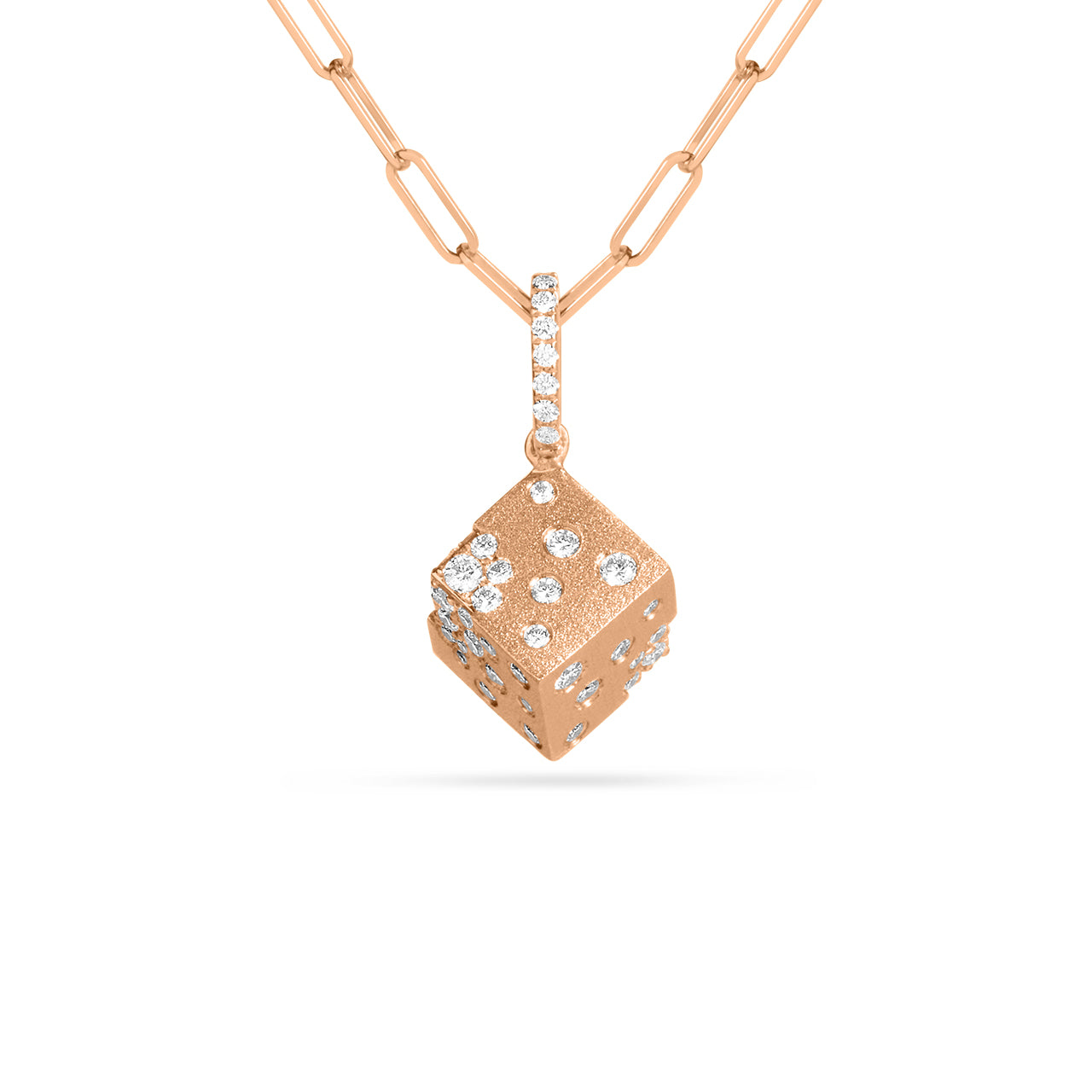 Diamond Confetti Dice Cube Necklace