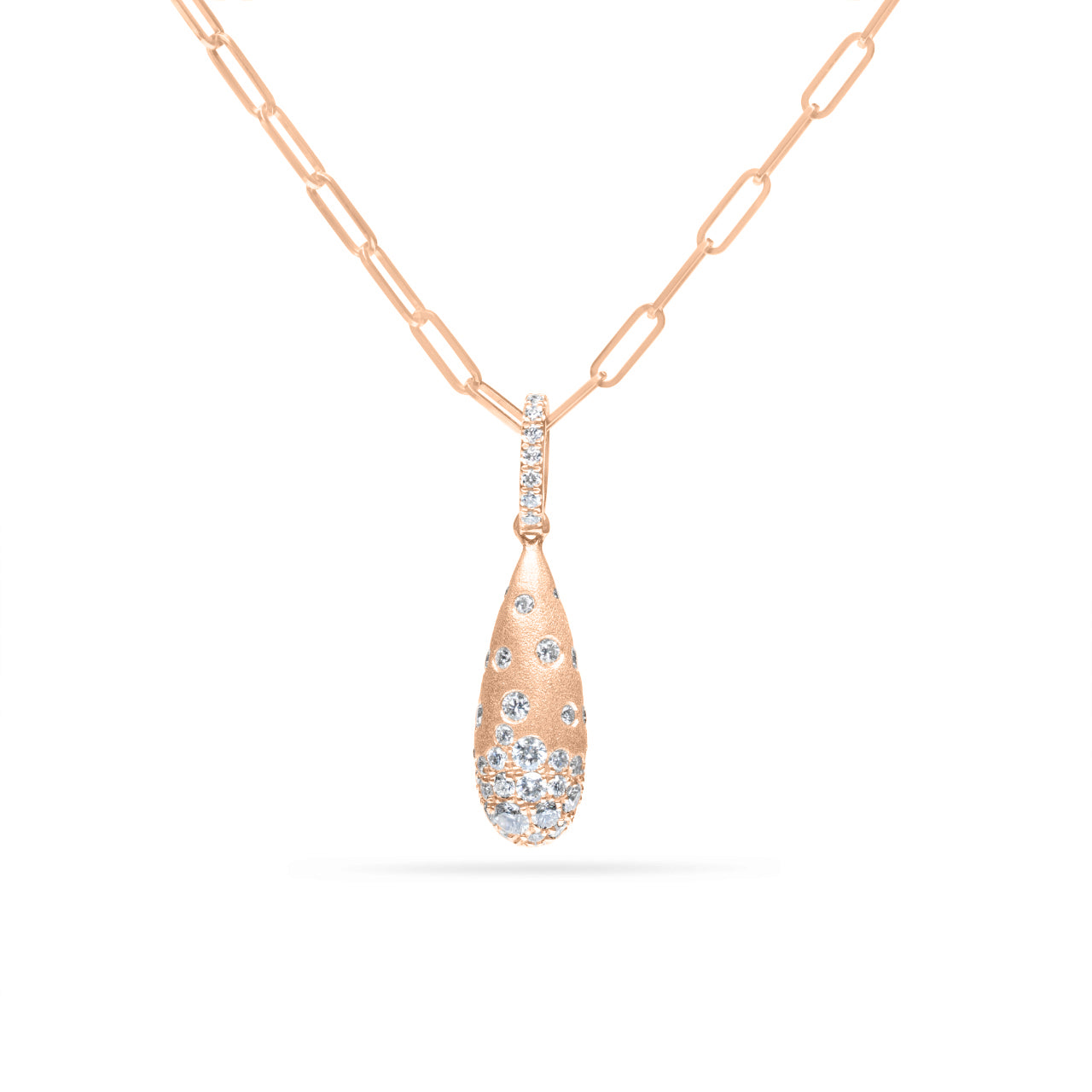 Diamond Confetti 3D Teardrop Necklace