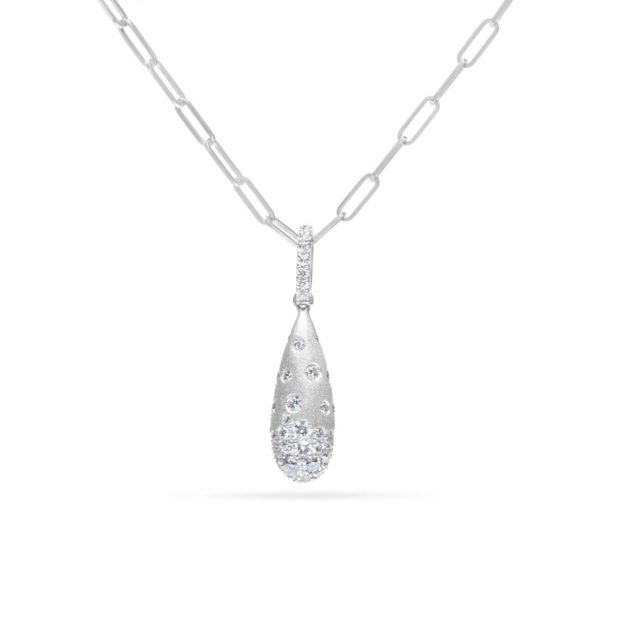 Diamond Confetti 3D Teardrop Necklace