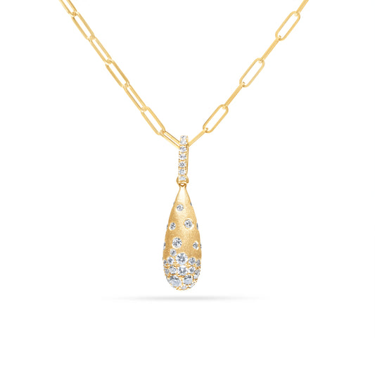 Diamond Confetti 3D Teardrop Necklace