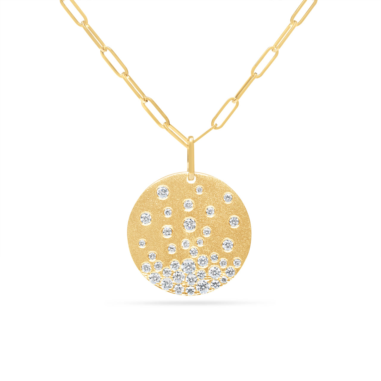 Diamond Confetti 20mm Disc Necklace