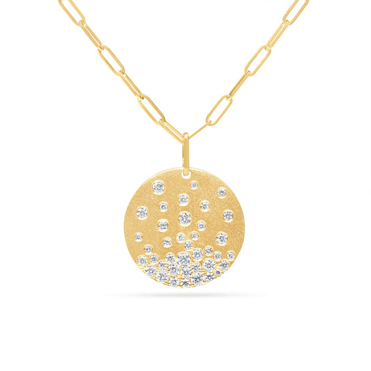 Diamond Confetti 20mm Disc Necklace