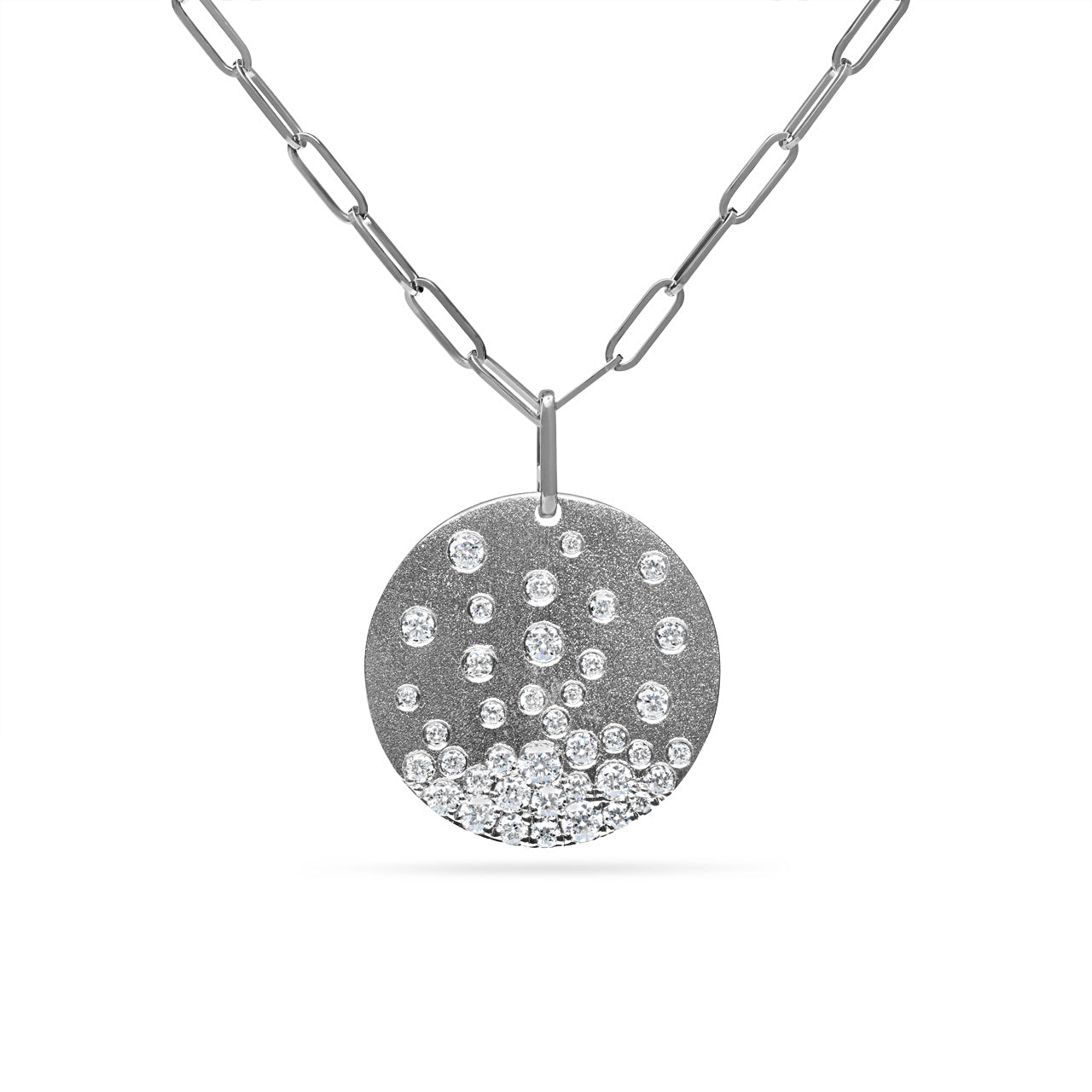 Diamond Confetti 20mm Disc Necklace