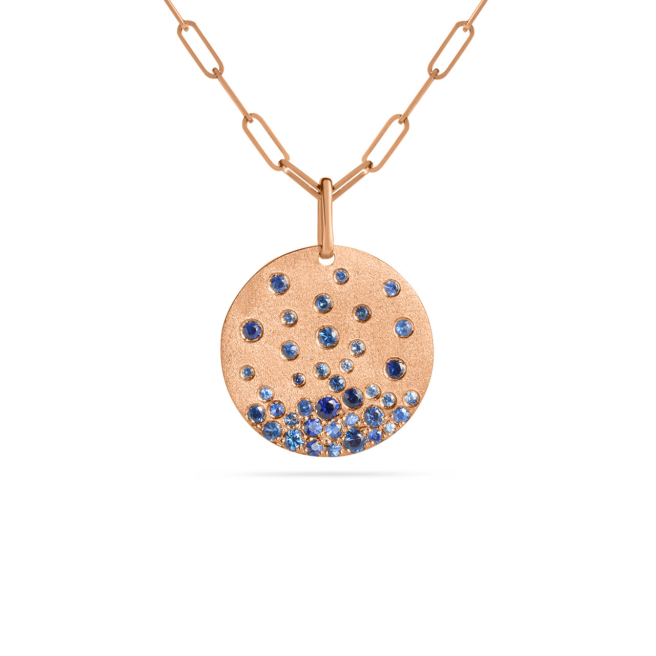 Sapphire Confetti 20mm Disc Necklace