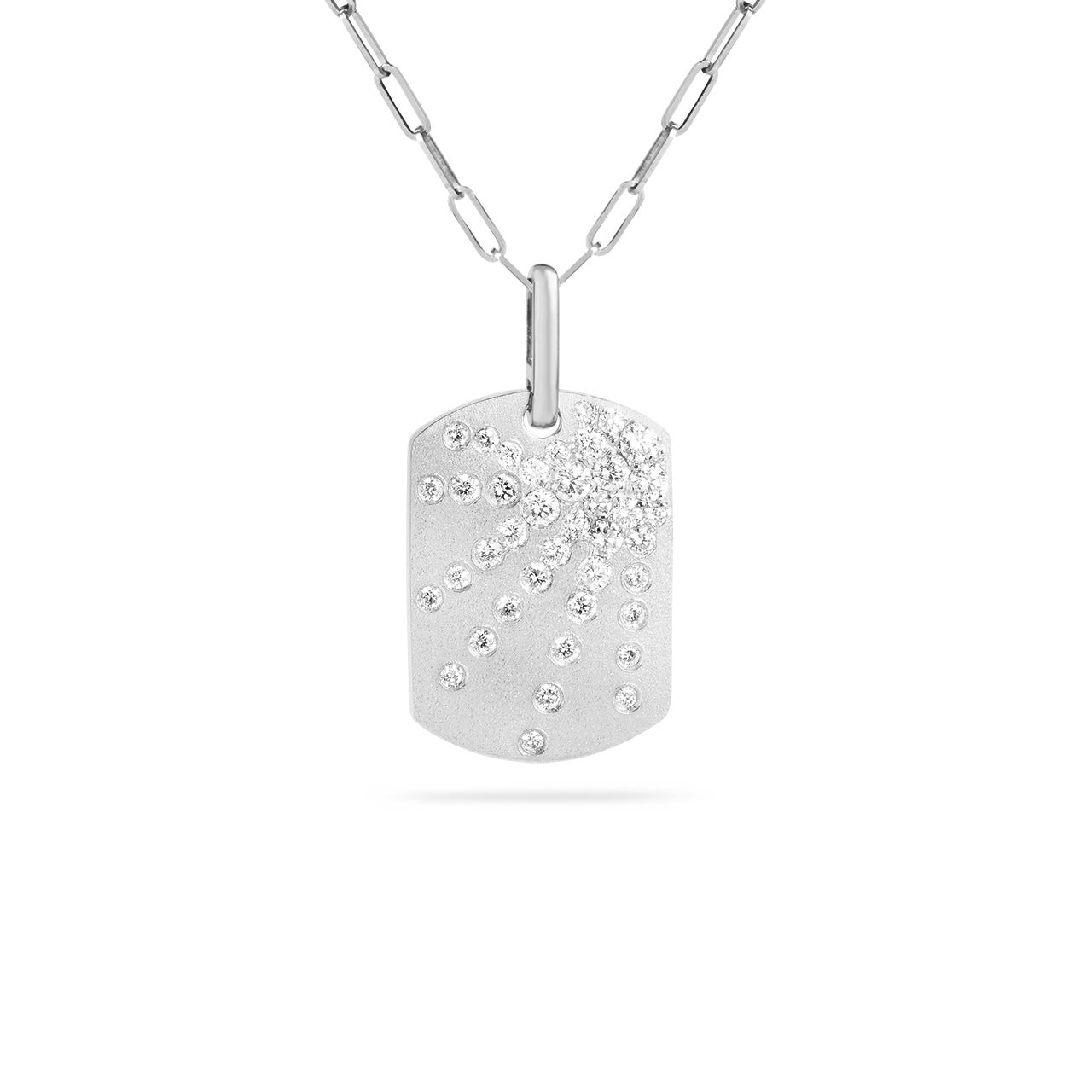 Diamond Dog Tag Galaxy Necklace