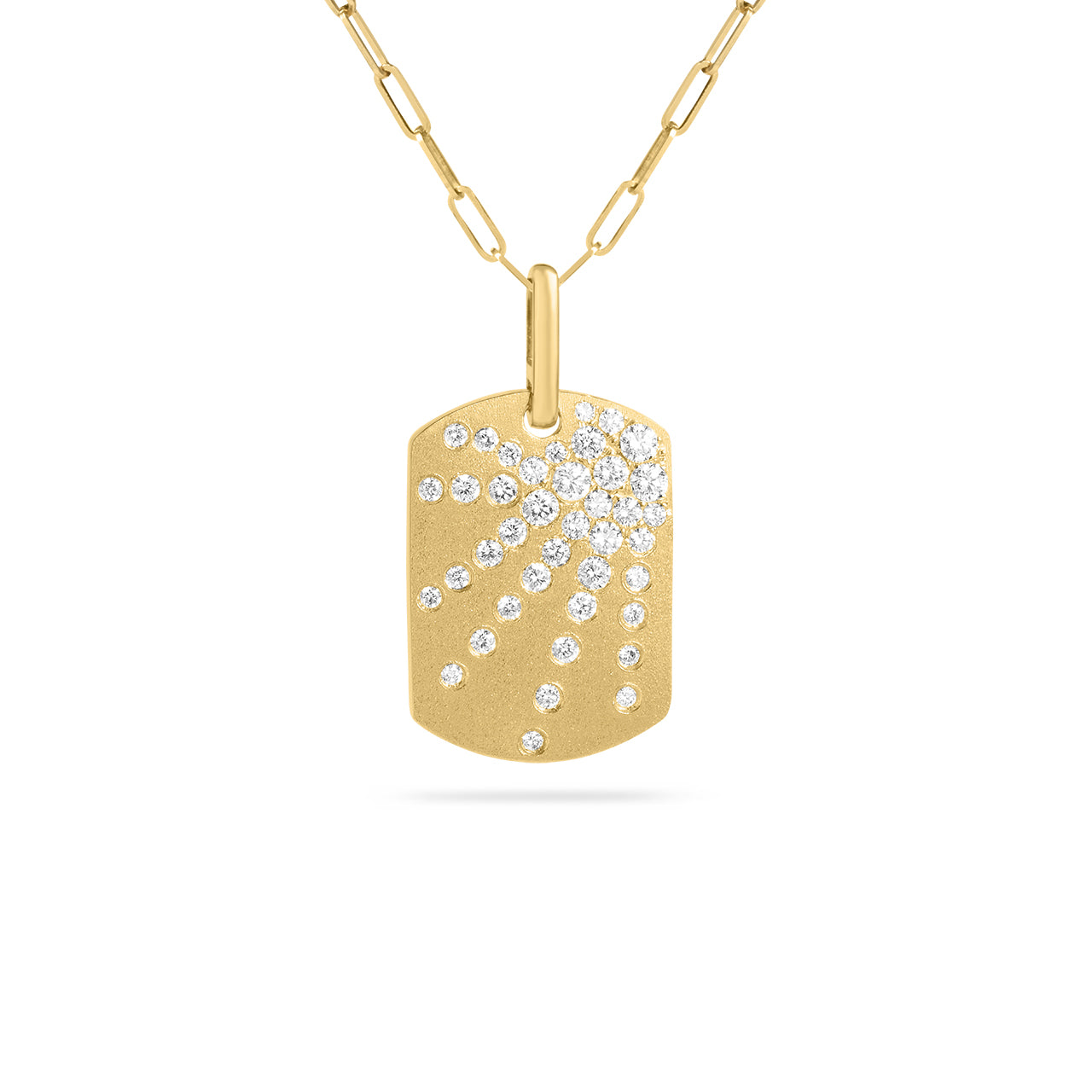 Diamond Dog Tag Galaxy Necklace