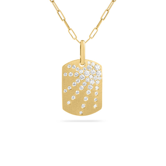 Diamond Dog Tag Galaxy Necklace