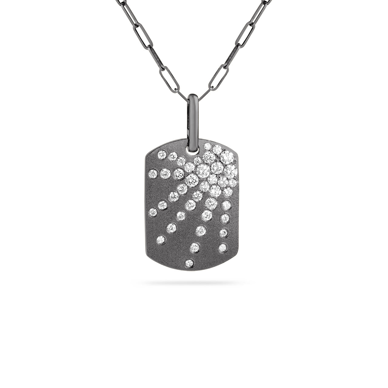 Diamond Dog Tag Galaxy Necklace