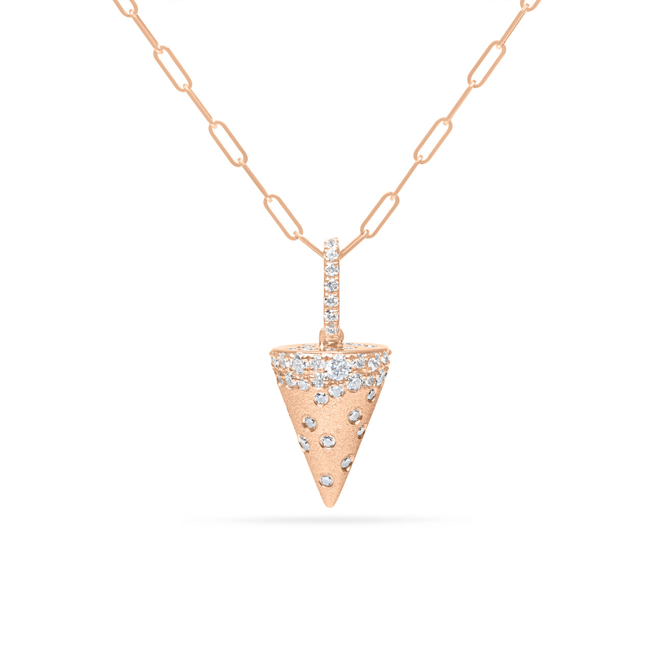 Diamond Confetti 3D Cone Necklace