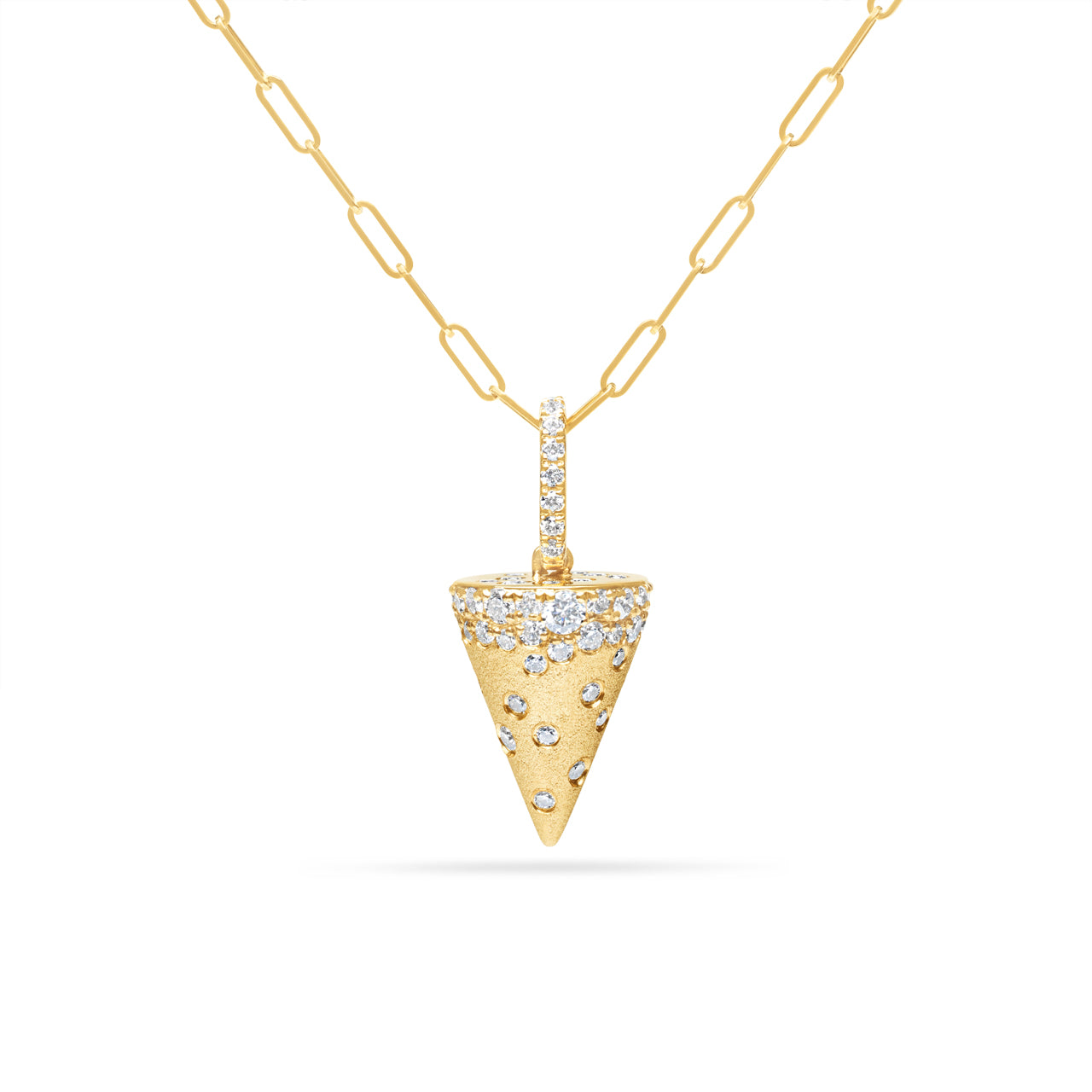 Diamond Confetti 3D Cone Necklace