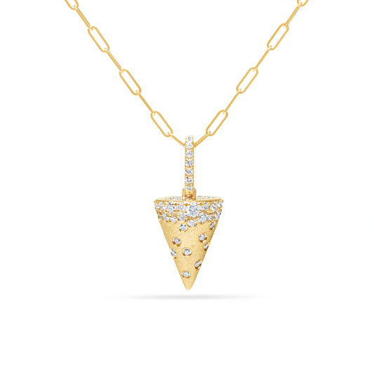 Diamond Confetti 3D Cone Necklace