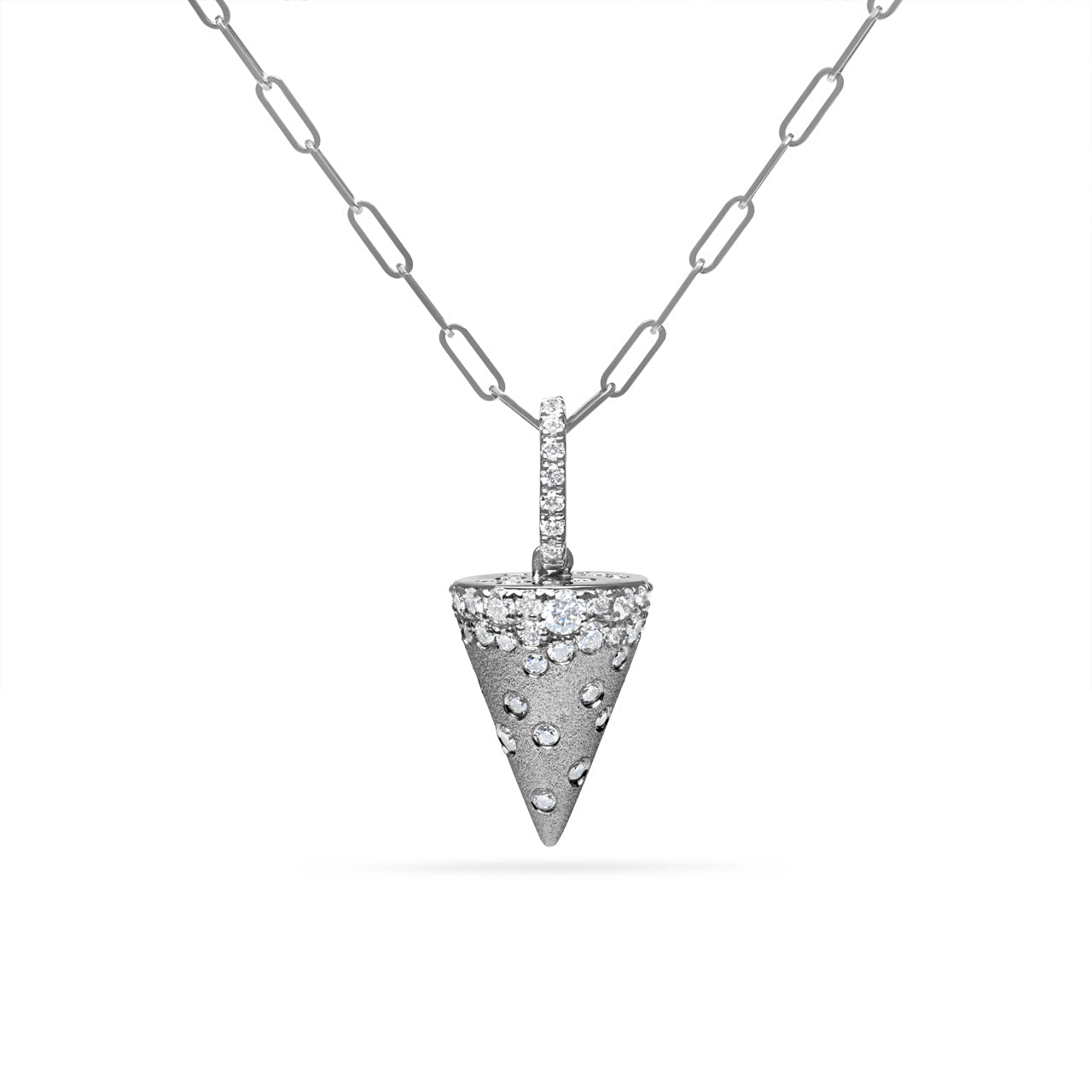Diamond Confetti 3D Cone Necklace