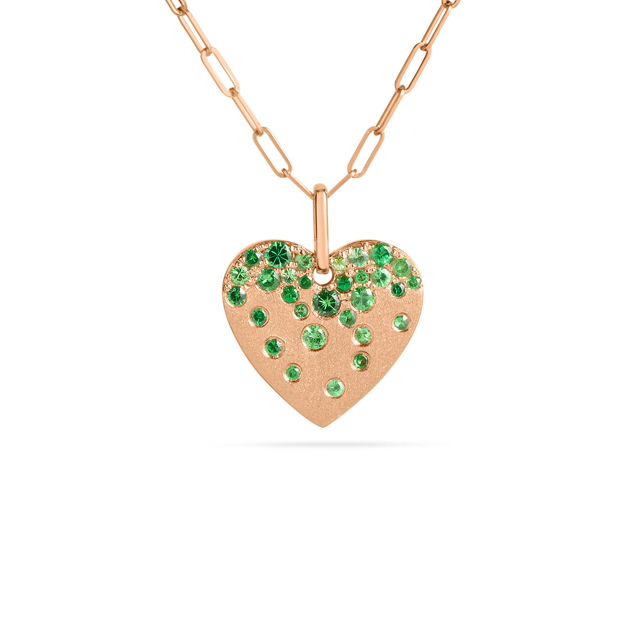 Tsavorite Confetti Heart Necklace