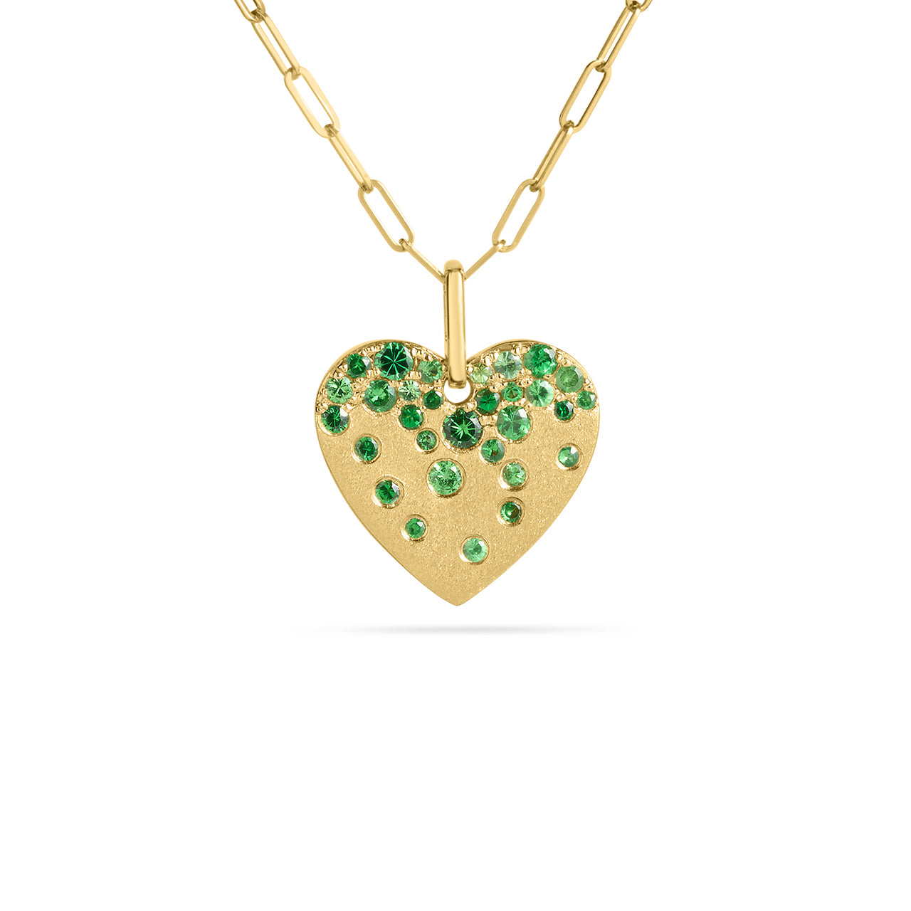 Tsavorite Confetti Heart Necklace