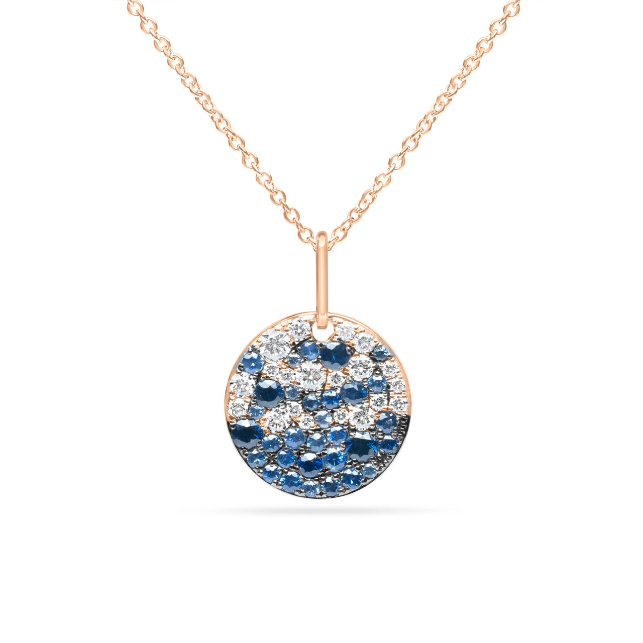 Sapphire & Diamond Pave Confetti Disc Necklace